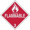 DOT Vehicle Placard Self-Sticking Vinyl Flammable 3