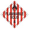 DOT Vehicle Placard Self-Sticking Vinyl Flammable 4 Solid